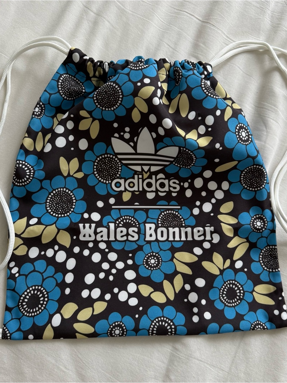 Adidas x Wales Bonner Black Floral Drawstring Bag
